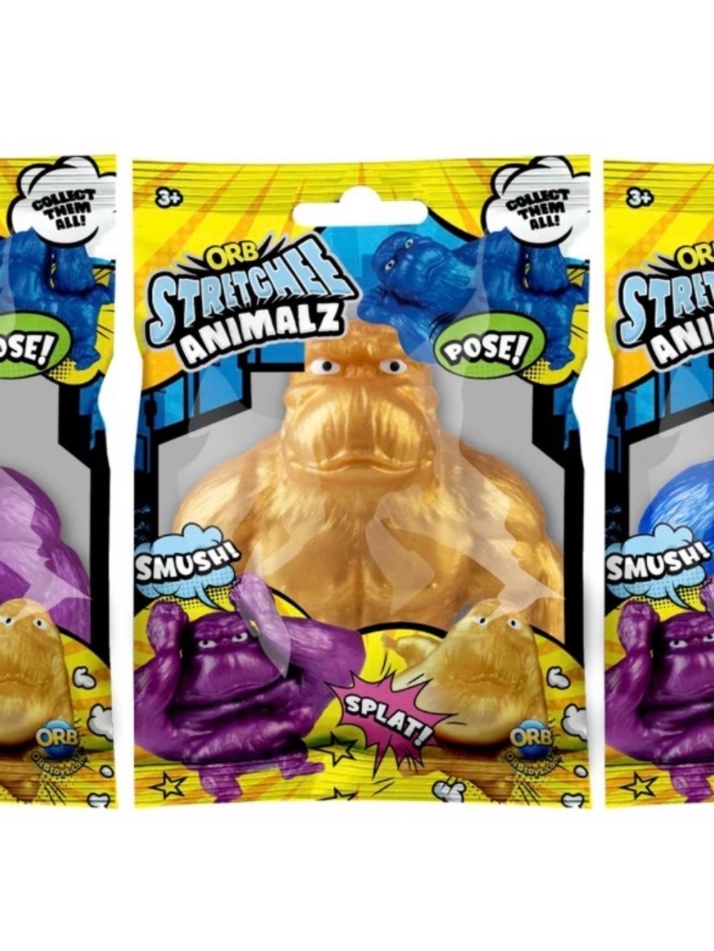ORB Sand Squishy Animalz Gold Stretchy Toy needoh nee doh
